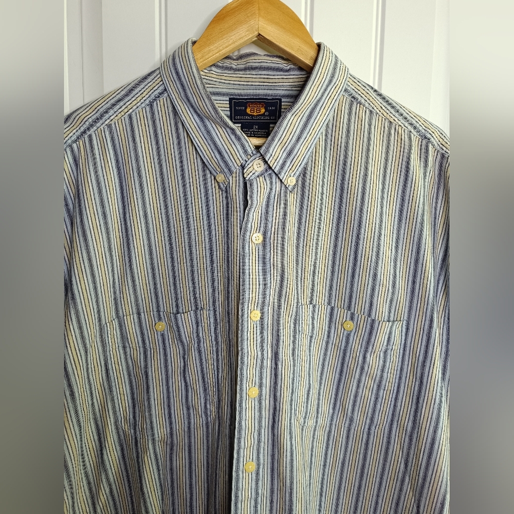 Vintage VTG Route 66 Button Down Cotton Beach Travel Casual Bohemian Dad Minimal